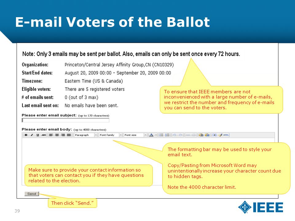 12-CRS-0106 REVISED 8 FEB Voters of the Ballot Make sure to provide your contact information so that voters can contact you if they have questions related to the election.