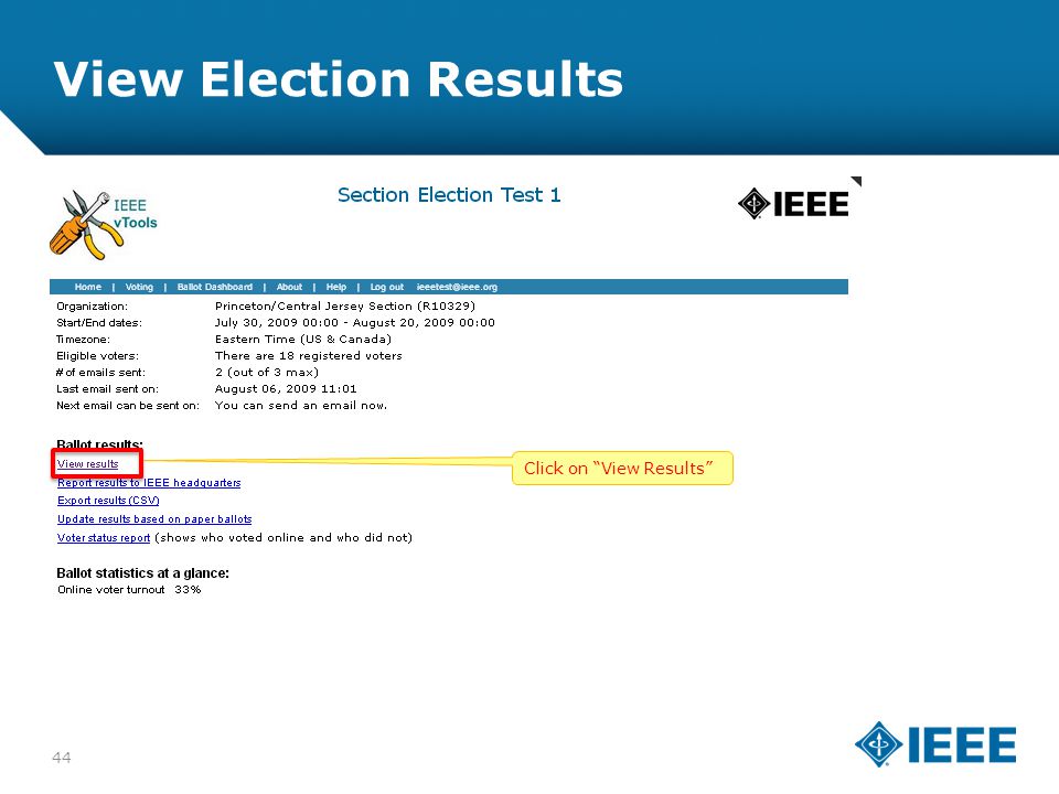 12-CRS-0106 REVISED 8 FEB 2013 View Election Results Click on View Results 44