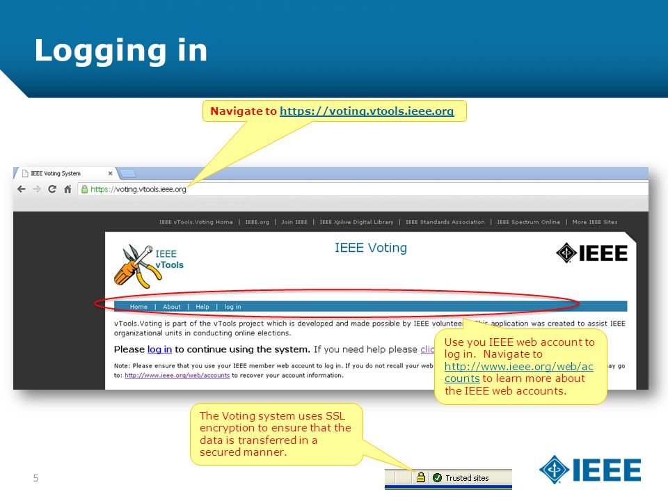 12-CRS-0106 REVISED 8 FEB 2013 Logging in Navigate to   Use you IEEE web account to log in.