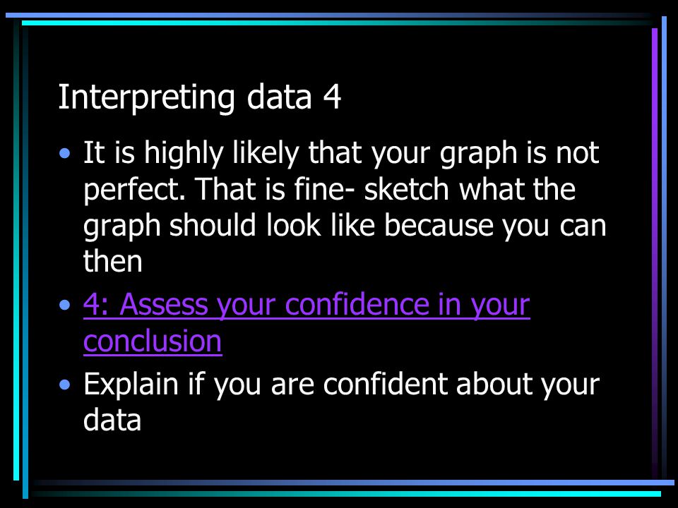 Interpreting data 4 It is highly likely that your graph is not perfect.