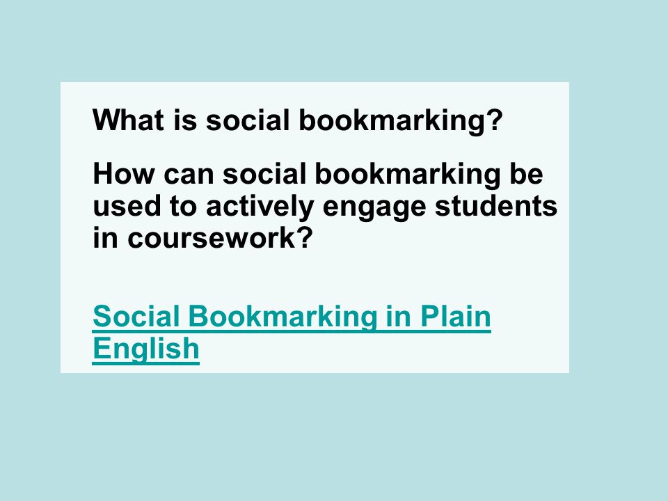 What is social bookmarking.