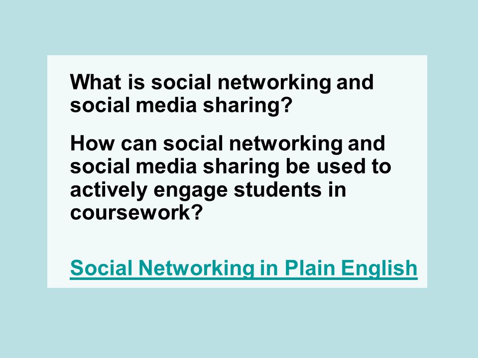 What is social networking and social media sharing.