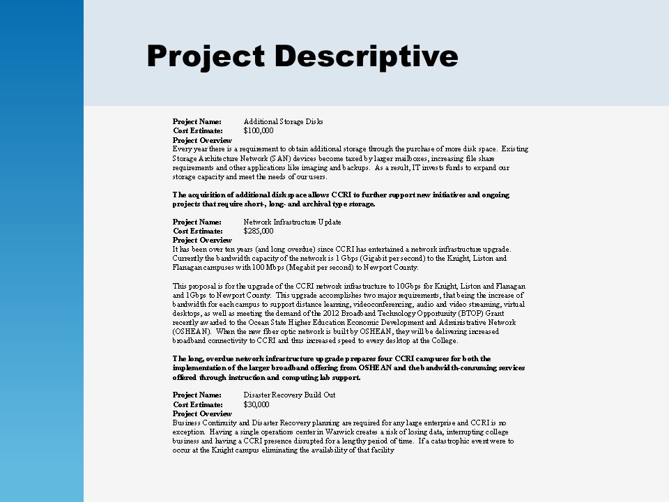 Project Descriptive