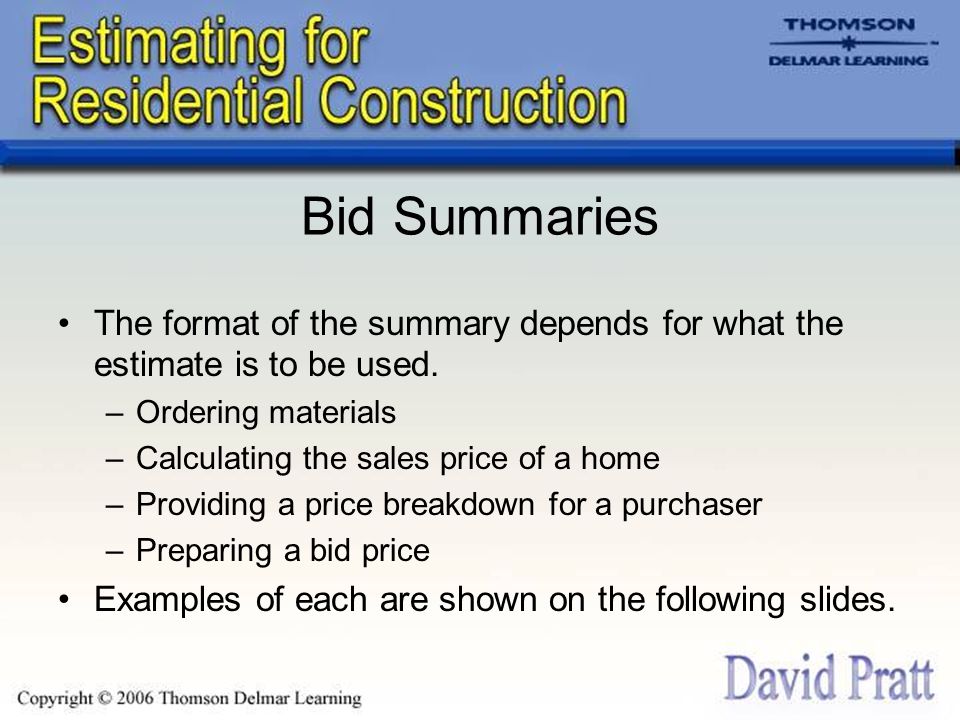 bid format