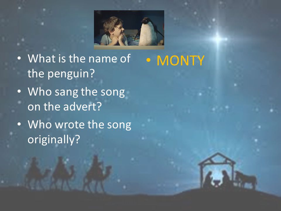 What is the name of the penguin Who sang the song on the advert Who wrote the song originally