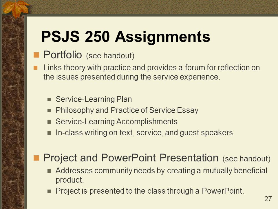 Service learning projects essays