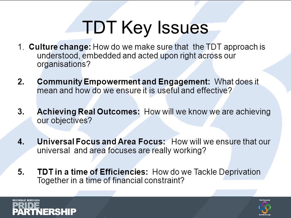 TDT Key Issues 1.