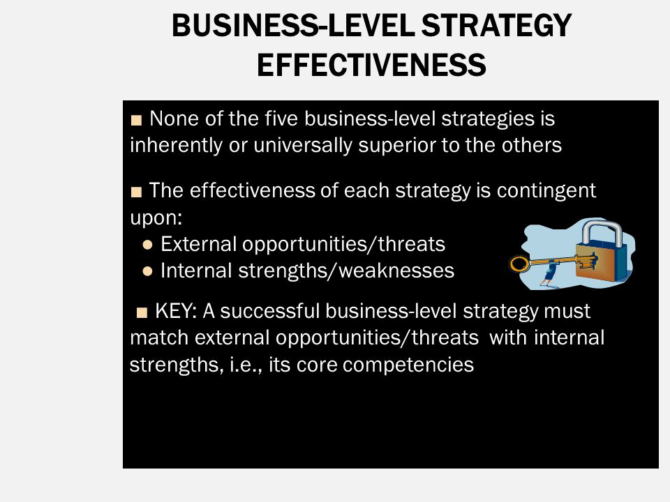 business level strategies Business level strategies are the second level of strategy formulation in an organization, comes after the corporate/strategic level once the major goals are set for the business at the corporate level by the top management, the focus in on how t. business level strategies Business level strategies are the second level of strategy formulation in an organization, comes after the corporate/strategic level once the major goals are set for the business at the corporate level by the top management, the focus in on how t.