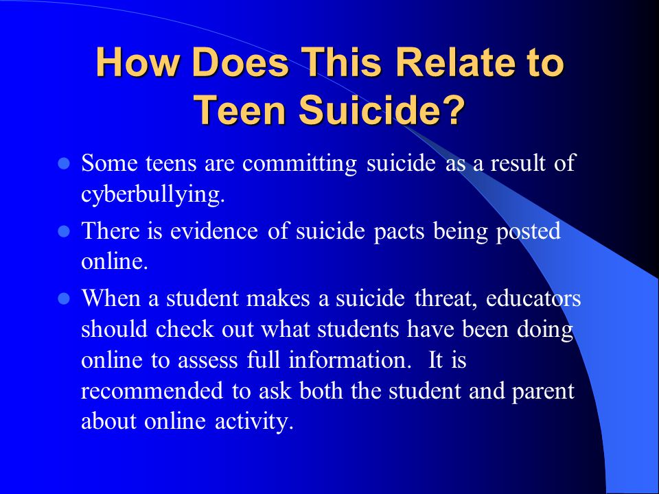 How Does This Relate to Teen Suicide.