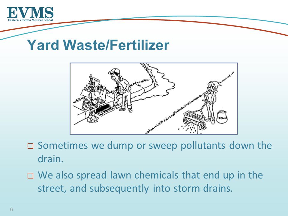  Sometimes we dump or sweep pollutants down the drain.