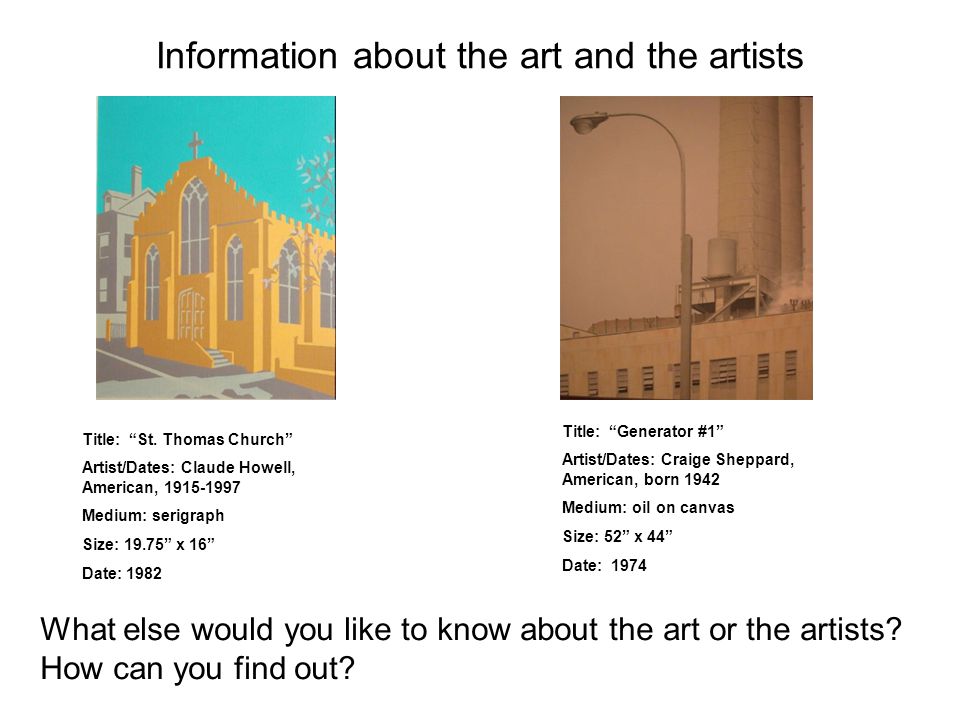 Information about the art and the artists Title: St.