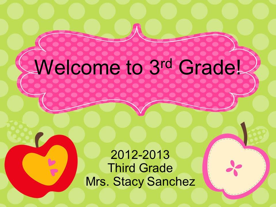 Welcome to 3 rd Grade! Third Grade Mrs. Stacy Sanchez