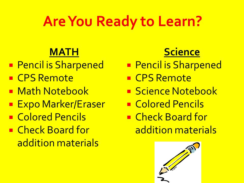 Are You Ready to Learn.