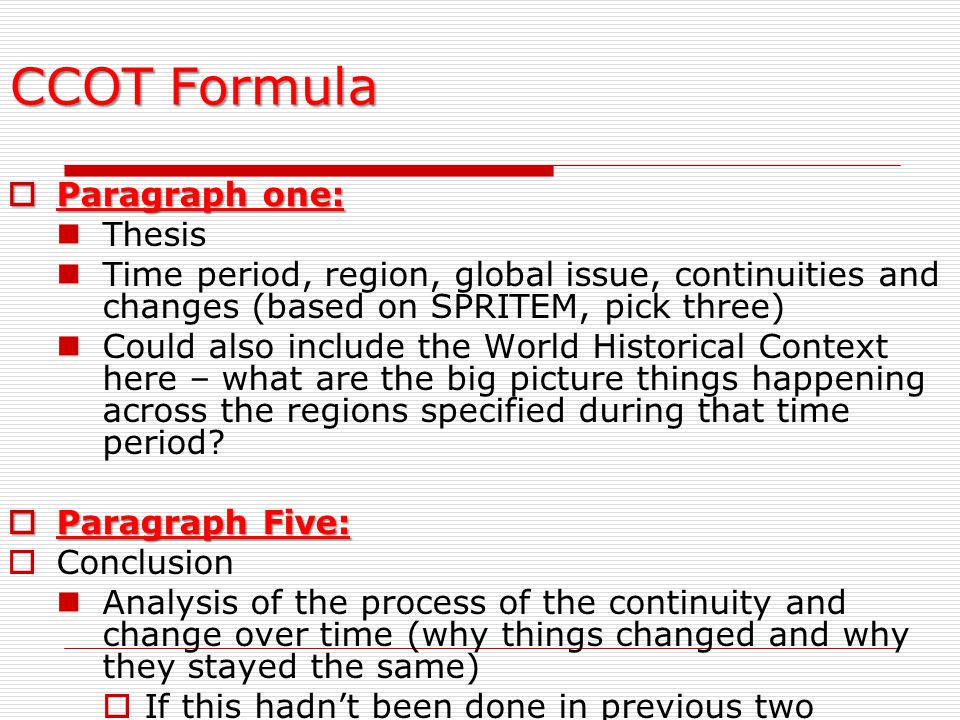 Continuity and change over time essay ap world