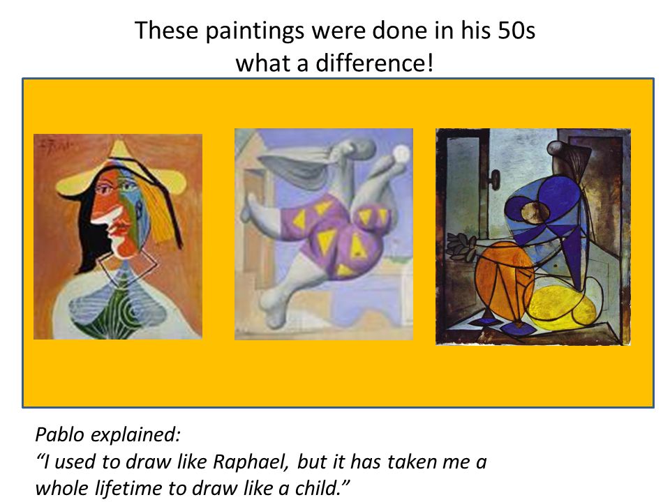 These paintings were done in his 50s what a difference.