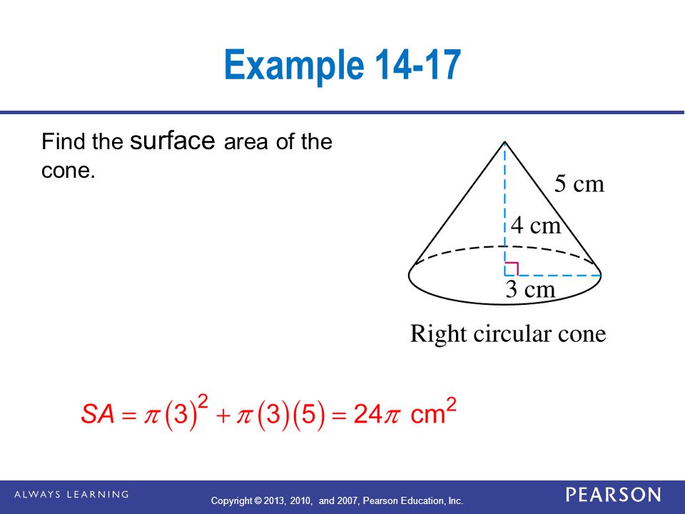 Find the surface area of the cone.