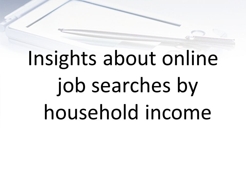 Insights about online job searches by household income