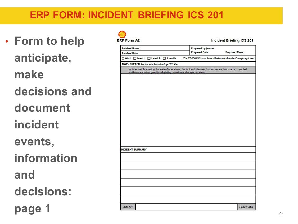 incident command system ics integration and use at shell march ics form 201