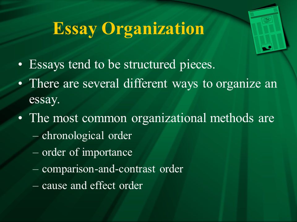 How Do You Present An Essay Using Chronological Organization