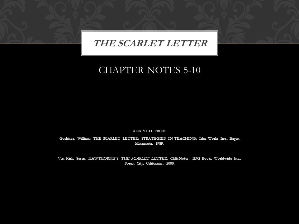 chapter notes 5 10 adapted from guelcher william the scarlet cliffsnotes scarlet letter