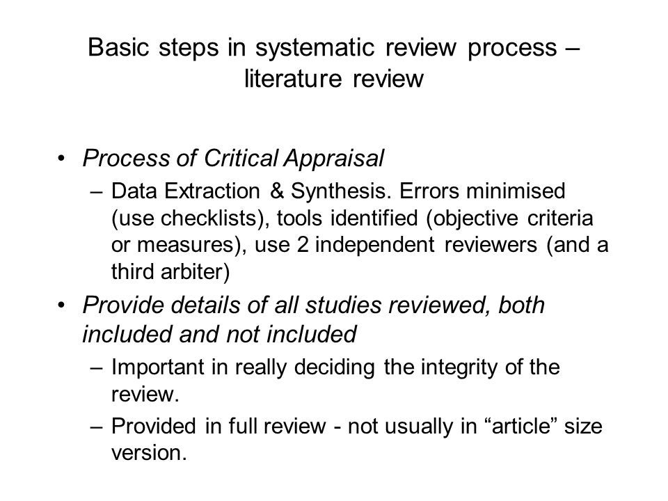 Steps To Writing A Literature Review