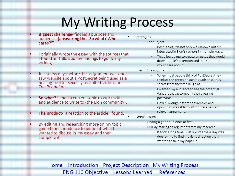 My Writing Process Essay