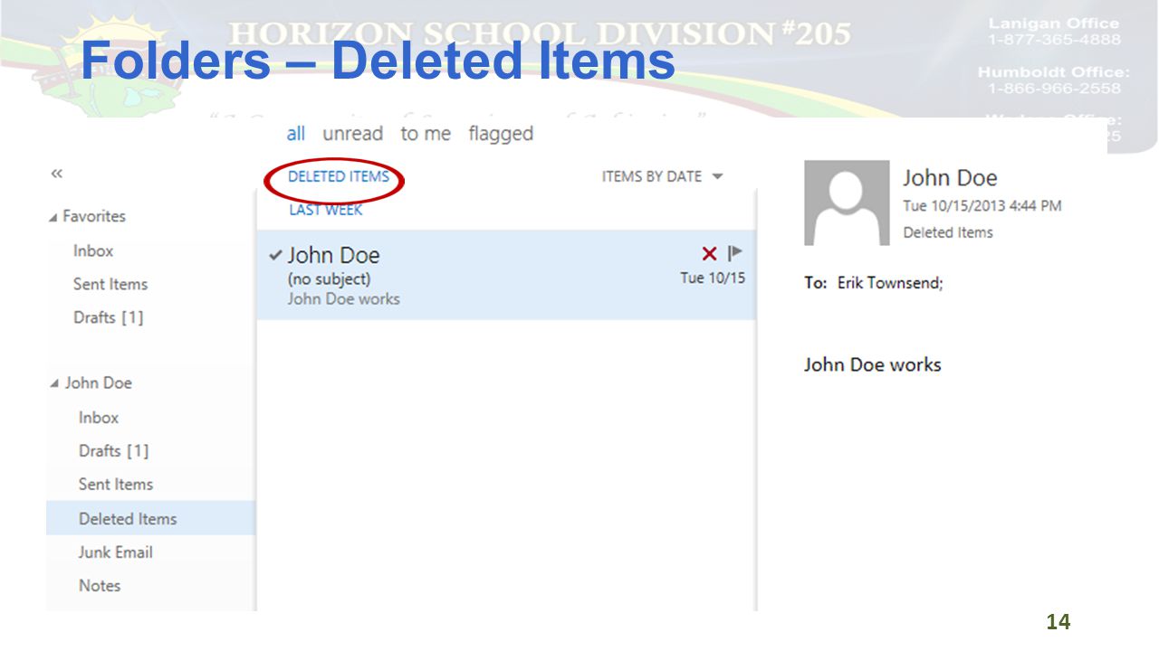 Folders – Deleted Items 14