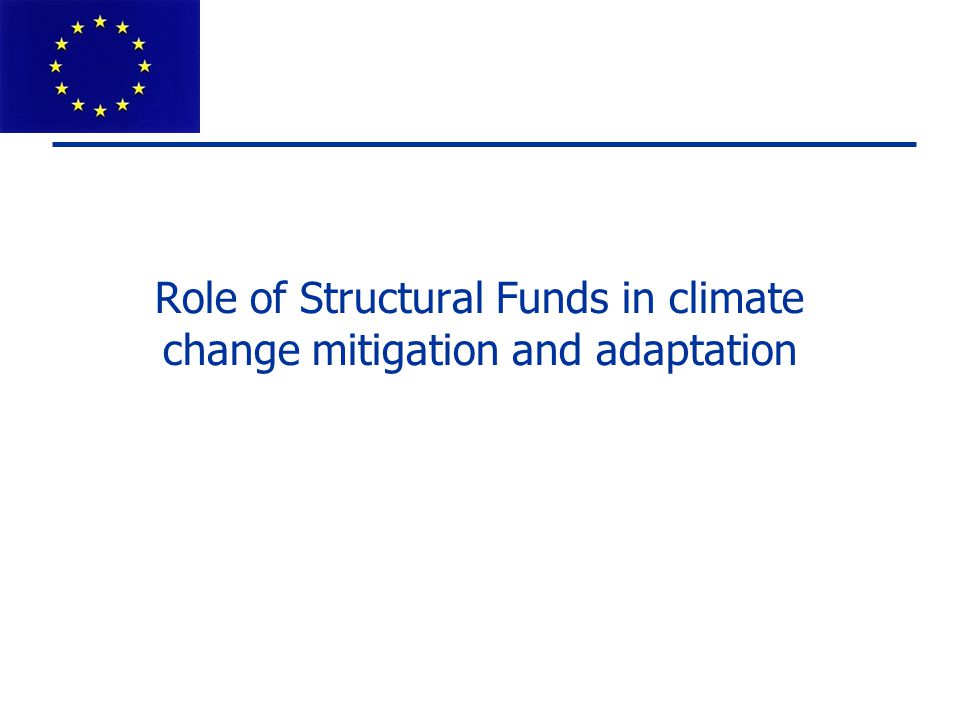 Role of Structural Funds in climate change mitigation and adaptation
