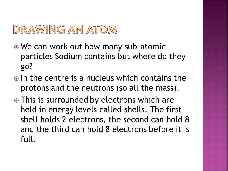  We can work out how many sub-atomic particles Sodium contains but where do they go.
