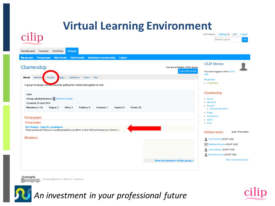 An investment in your professional future Virtual Learning Environment
