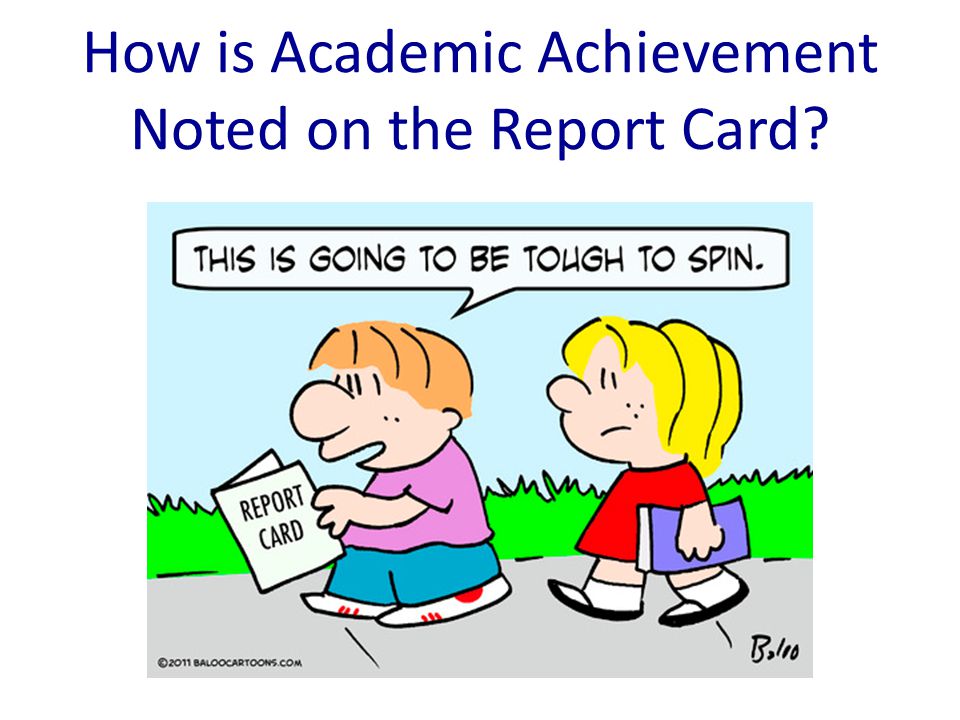 How is Academic Achievement Noted on the Report Card