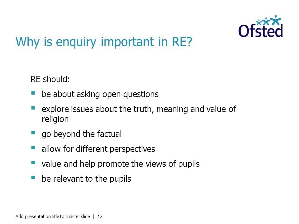 Why is enquiry important in RE.