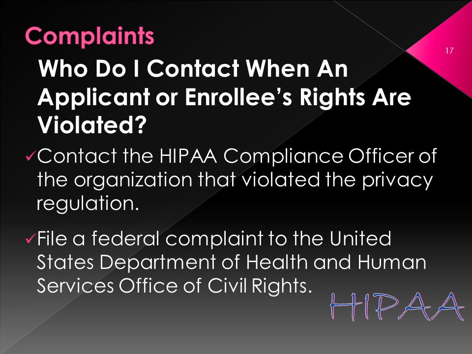 Who Do I Contact When An Applicant or Enrollee’s Rights Are Violated.