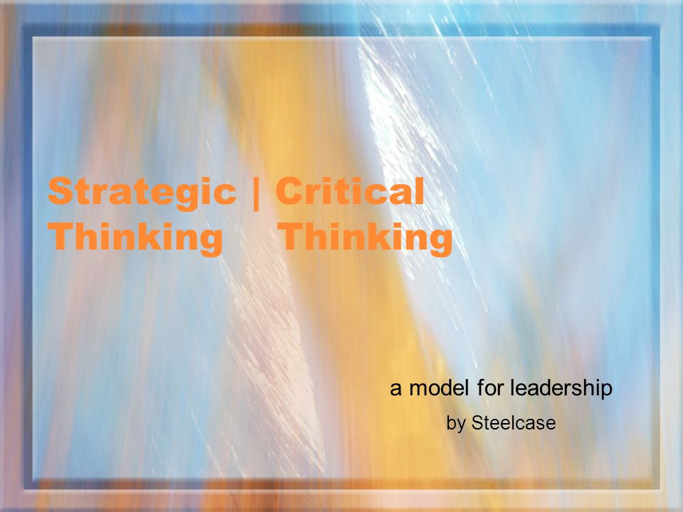 Scan critical thinking strategy