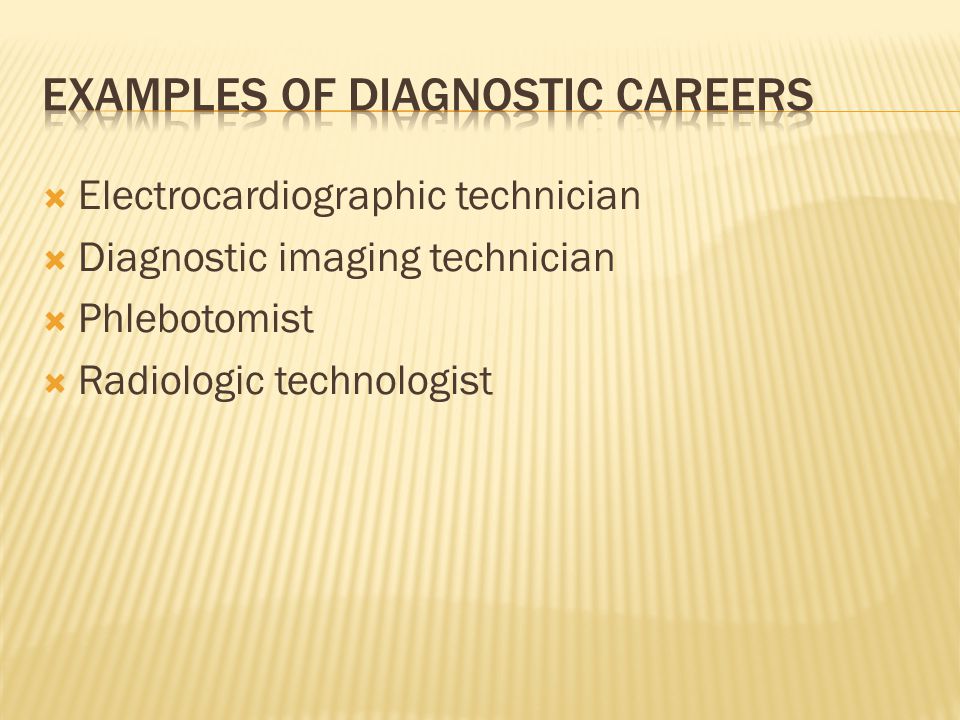  Informatics- careers that involve documentation of patient care, including information systems, coding, and analysis  Environmental Services- careers involved with creating a therapeutic environment to provide direct & indirect patient care.