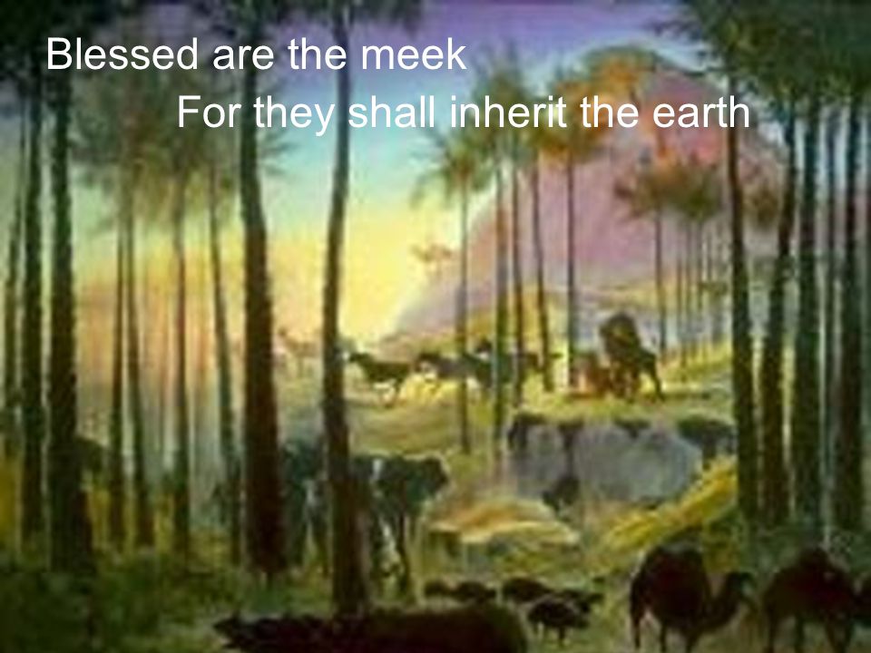 For they shall inherit the earth Blessed are the meek