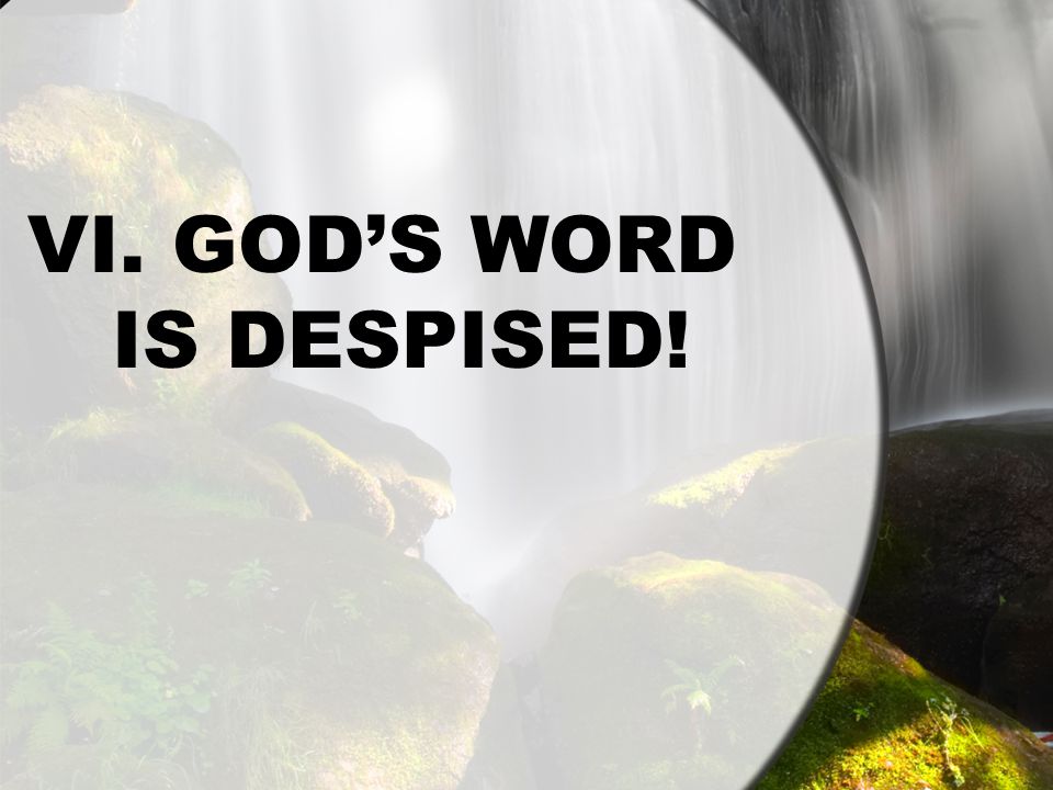VI. GOD’S WORD IS DESPISED!