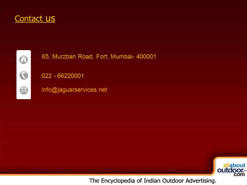 Contact us 65, Murzban Road, Fort, Mumbai