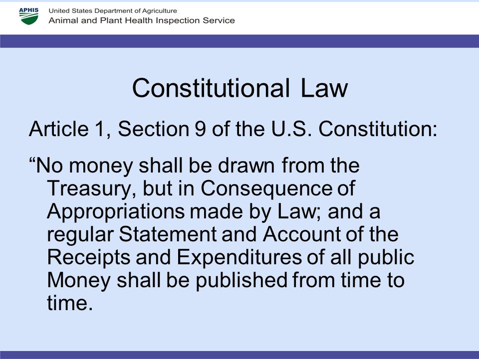 Constitutional Law Article 1, Section 9 of the U.S.
