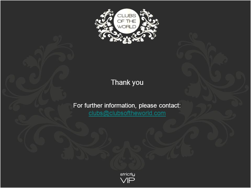 Thank you For further information, please contact: