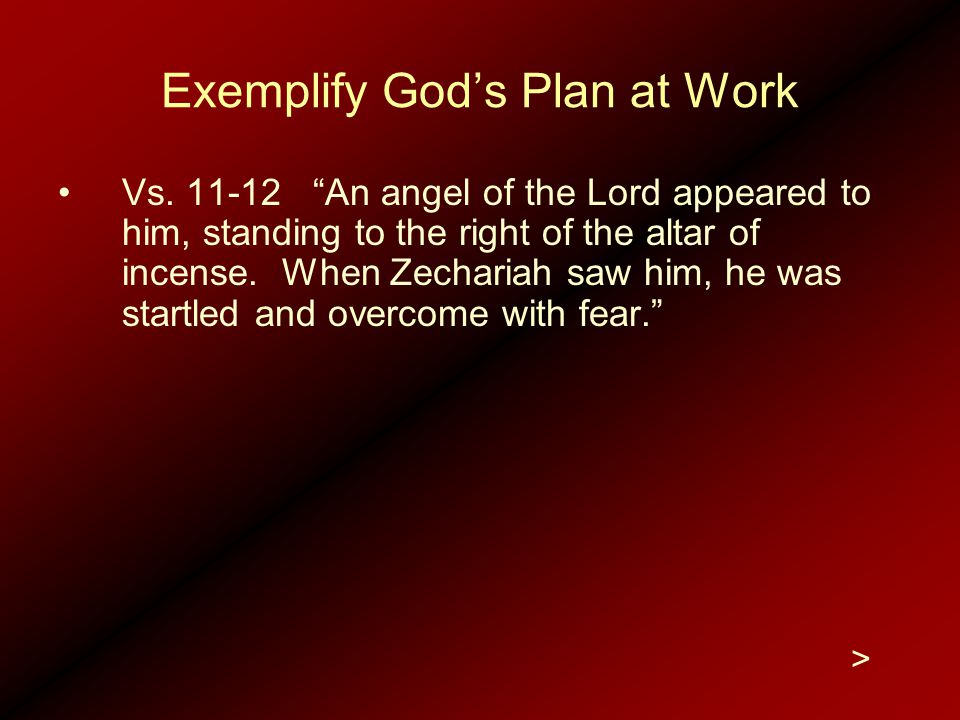 Exemplify God’s Plan at Work Vs.