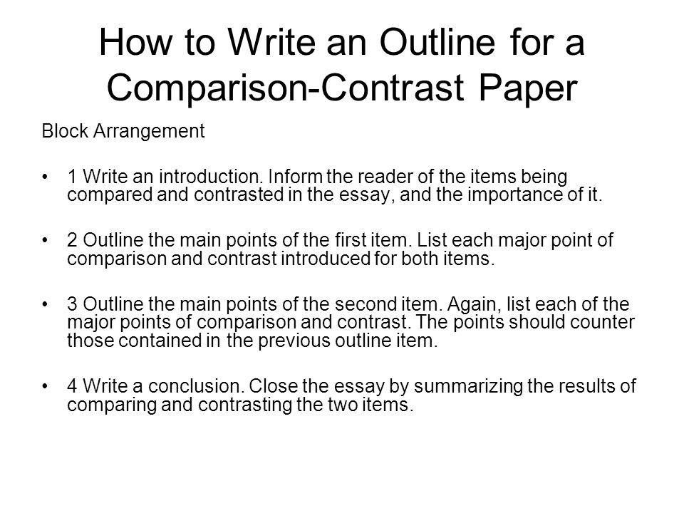 Write introduction paragraph compare contrast essay