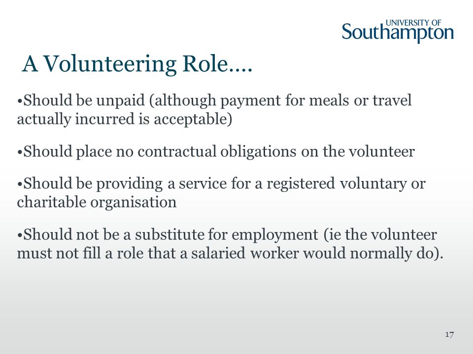 A Volunteering Role….