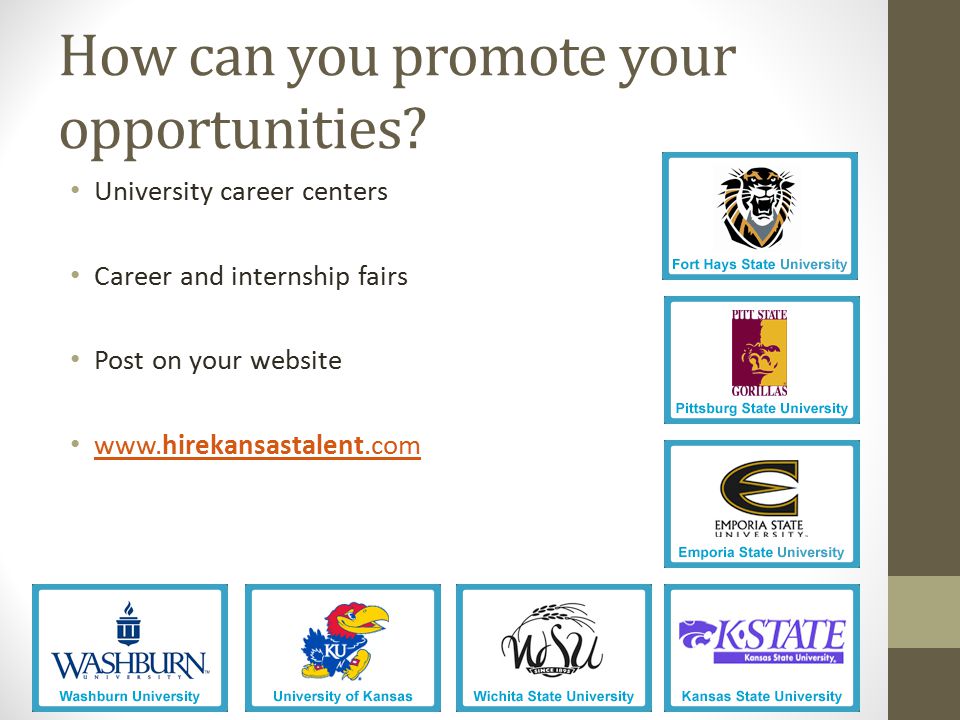 How can you promote your opportunities.