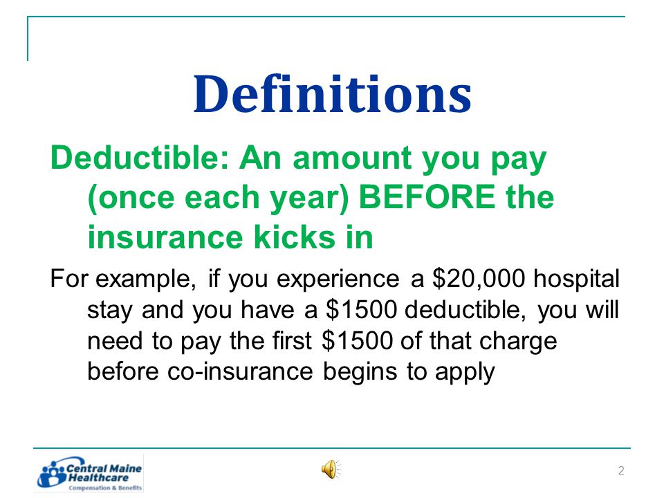Deductibles & Maximum out of pockets Part of the Medical Plan 11