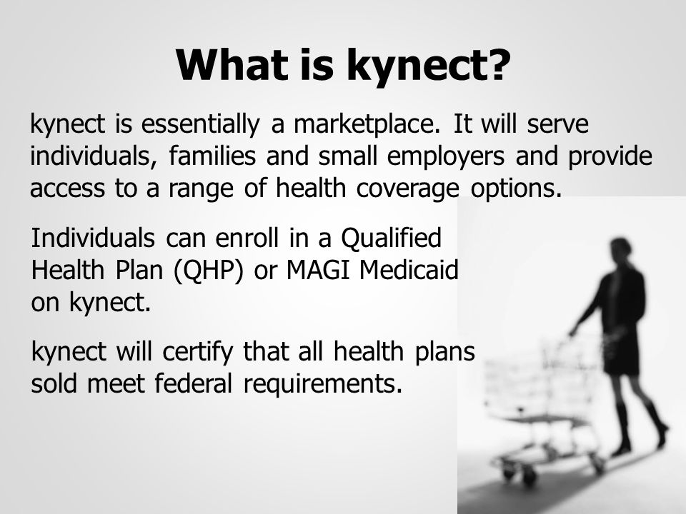 What is kynect. kynect is essentially a marketplace.