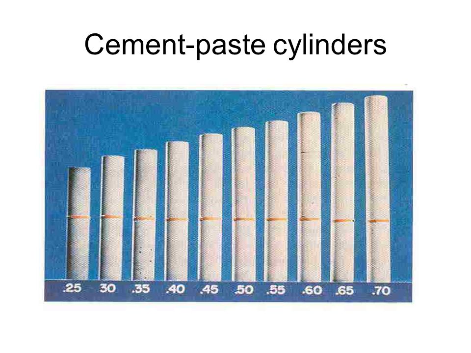 Cement-paste cylinders