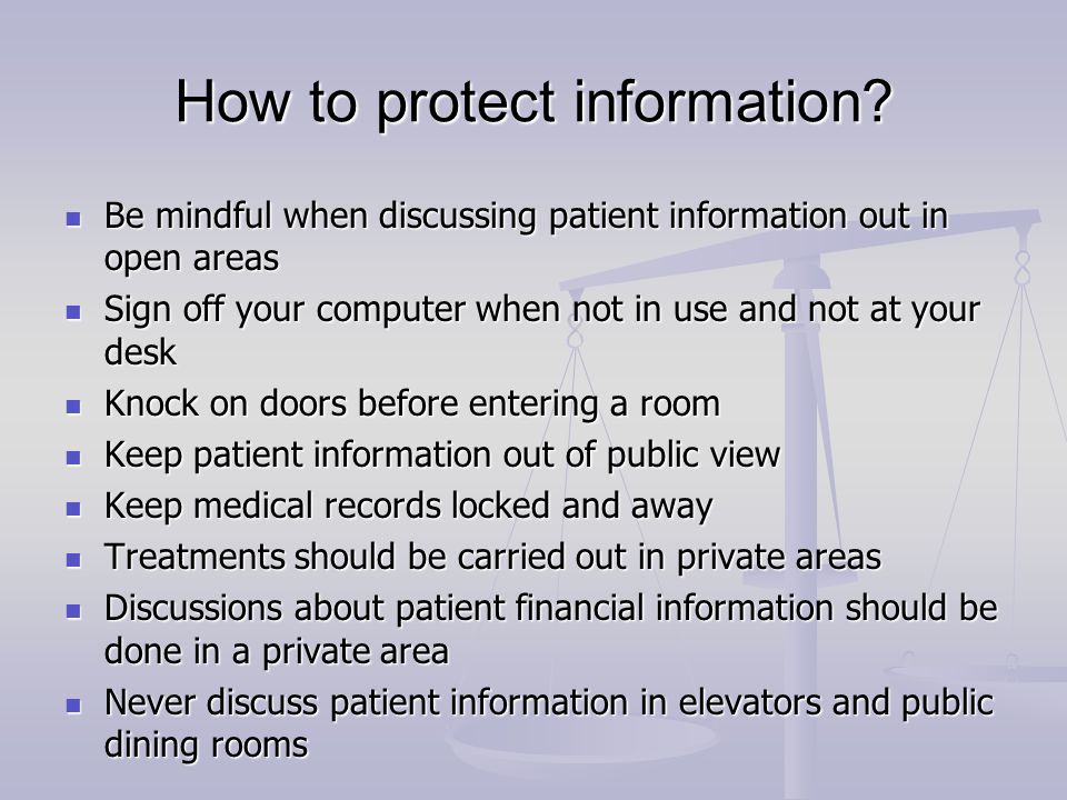 How to protect information.