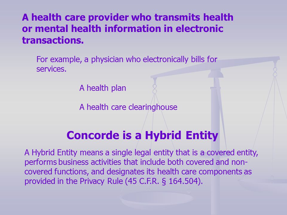 A health care provider who transmits health or mental health information in electronic transactions.