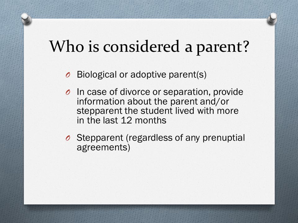 Who is considered a parent.